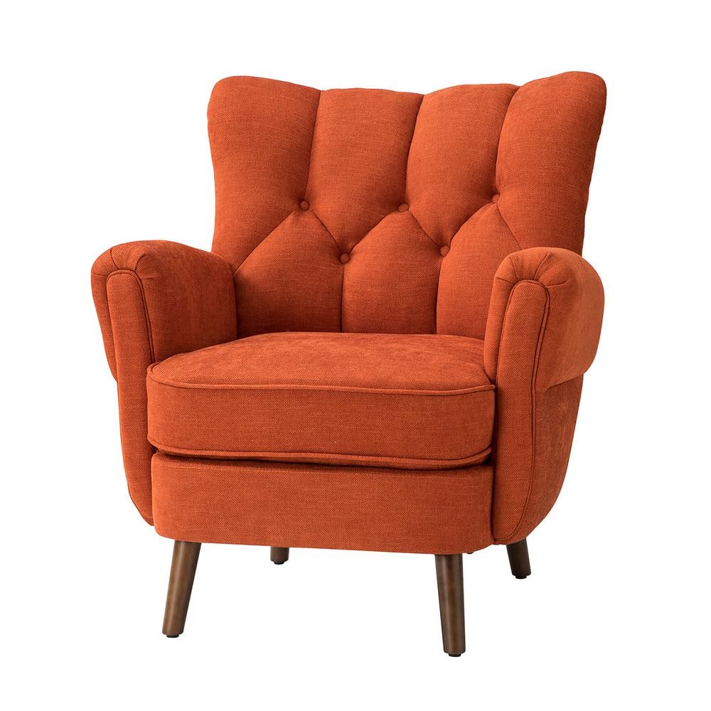 Orange wingback accent discount chair