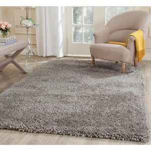 Popcorn Shag Silver 6 ft. x 9 ft. Solid Area Rug