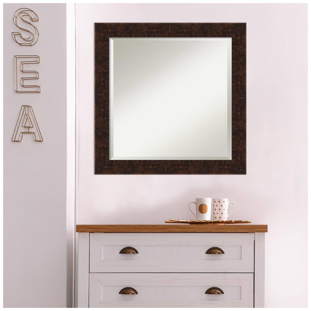 William 24" x 24" Bronze Wood Framed Wall Mirror