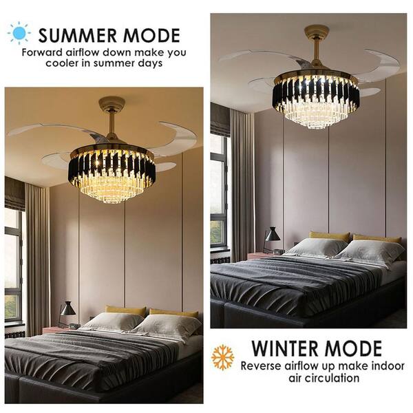 OUKANING 42 in. Indoor Gold Integrated LED Modern Creative Design