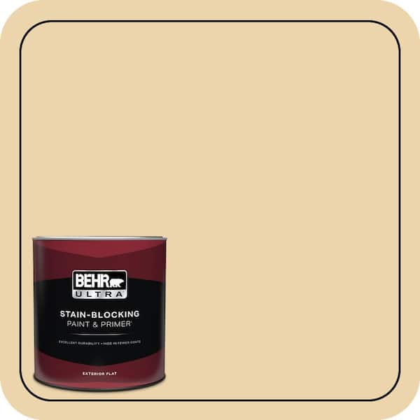 BEHR ULTRA 1 qt. #ICC-51 Sweet Marzipan Flat Exterior Paint & Primer