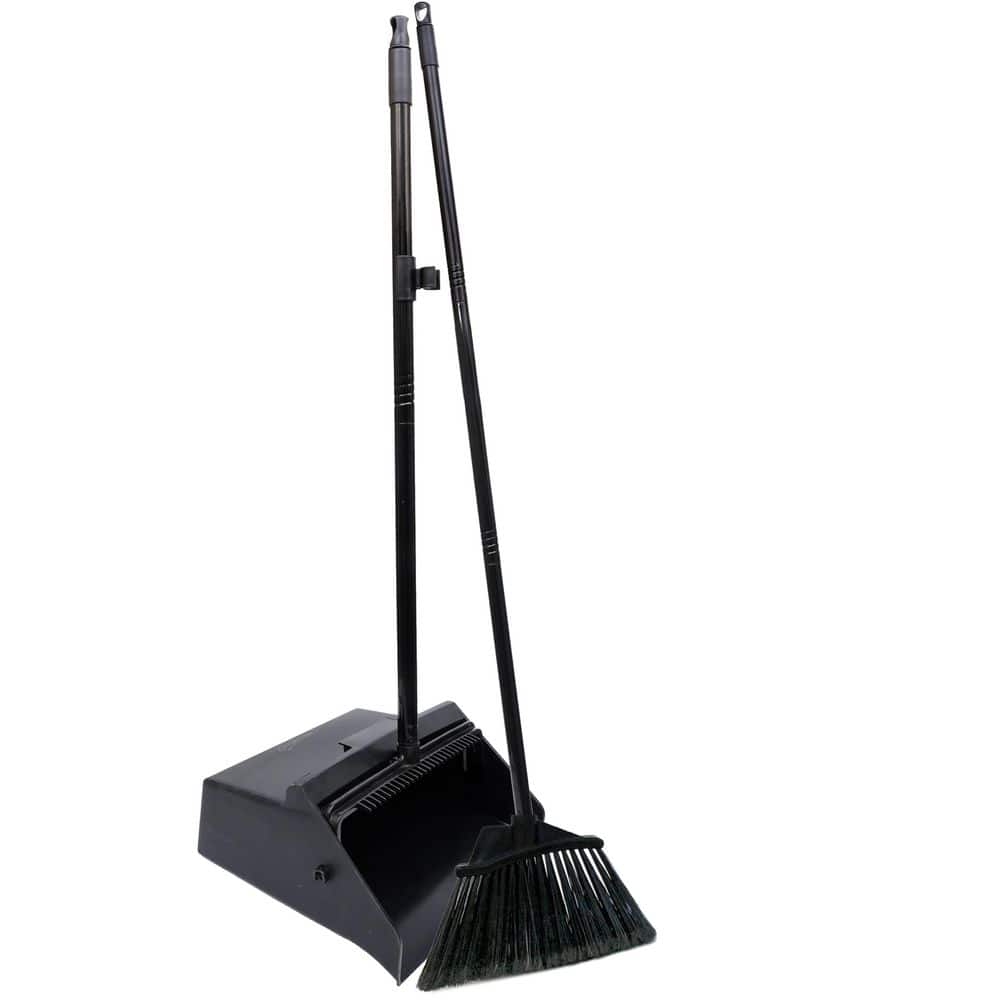 BISON LIFE 48.5 in. Lobby Broom and Dustpan Set for Indoor/Outdoor