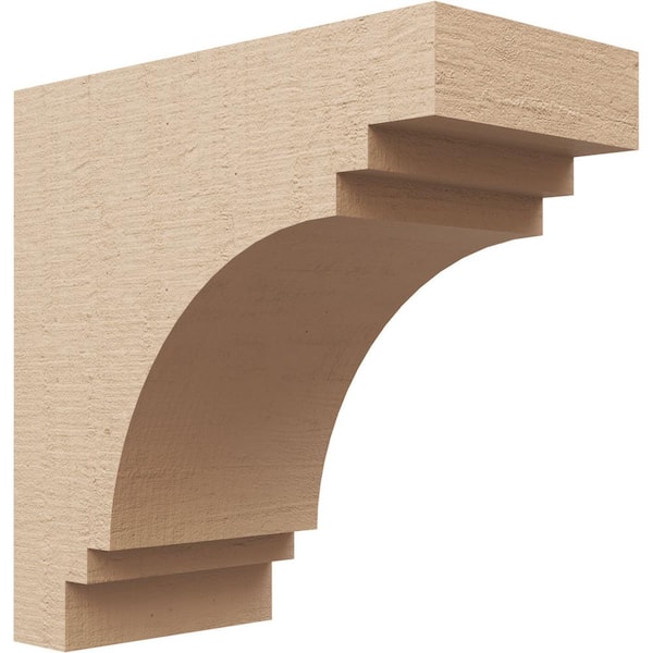 Ekena Millwork 5 in. x 10 in. x 10 in. Series 1 Classic Pescadero Rough Cedar Woodgrain Timberthane Polyurethane Corbel, Primed Tan