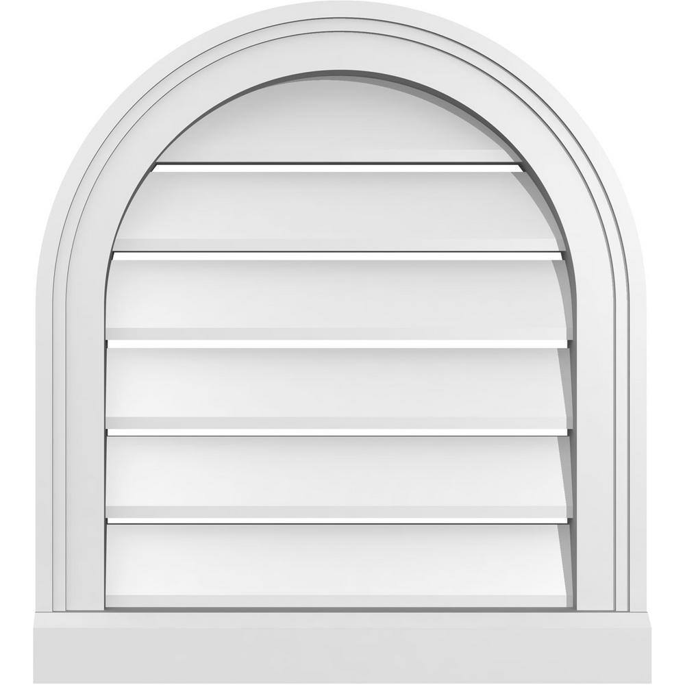 18 in. x 20 in. Round Top White PVC Paintable Gable Louver Vent Functional price history on PriceWatchPro