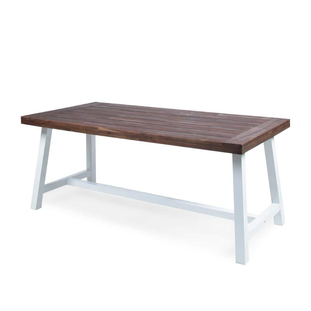Brown Wood Dining Table, 70 in. W x 34.75 in. D x 29.5 in. H Patio Dining Table for Garden, Porch price history on PriceWatchPro