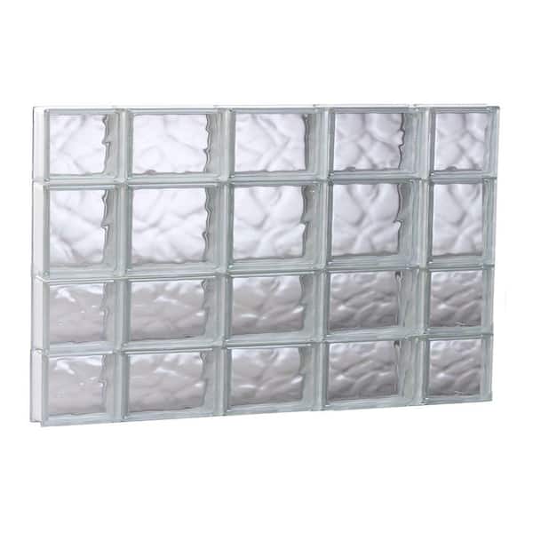 Clearly Secure 34.75 in. x 25 in. x 3.125 in. Frameless Wave Pattern Non-Vented Glass Block Window