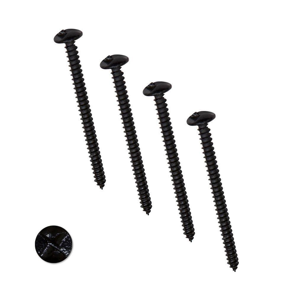 Unique Home Designs 4 In Black One Way Screws 4 Pack 5wg900black4ows The Home Depot