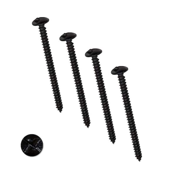 4 in. Black 1-Way Screws (4-Pack)