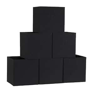 11 in. H x 11 in. W x 11 in. D Black Fabric Cube Storage Bin 6-Pack