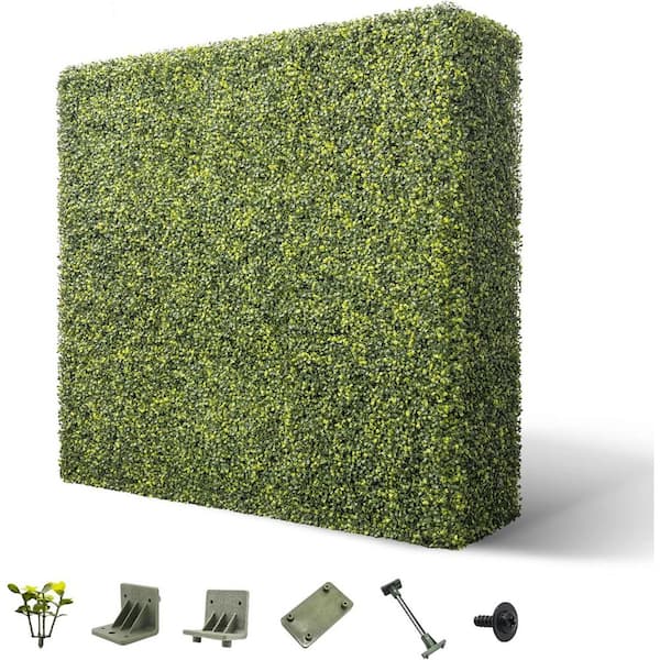 54 in. x 54 in. x 6 in. Polyethylene Artificial Boxwood Hedge Garden Fence with Faux Leaves for Party Home Yard, 1-Piece