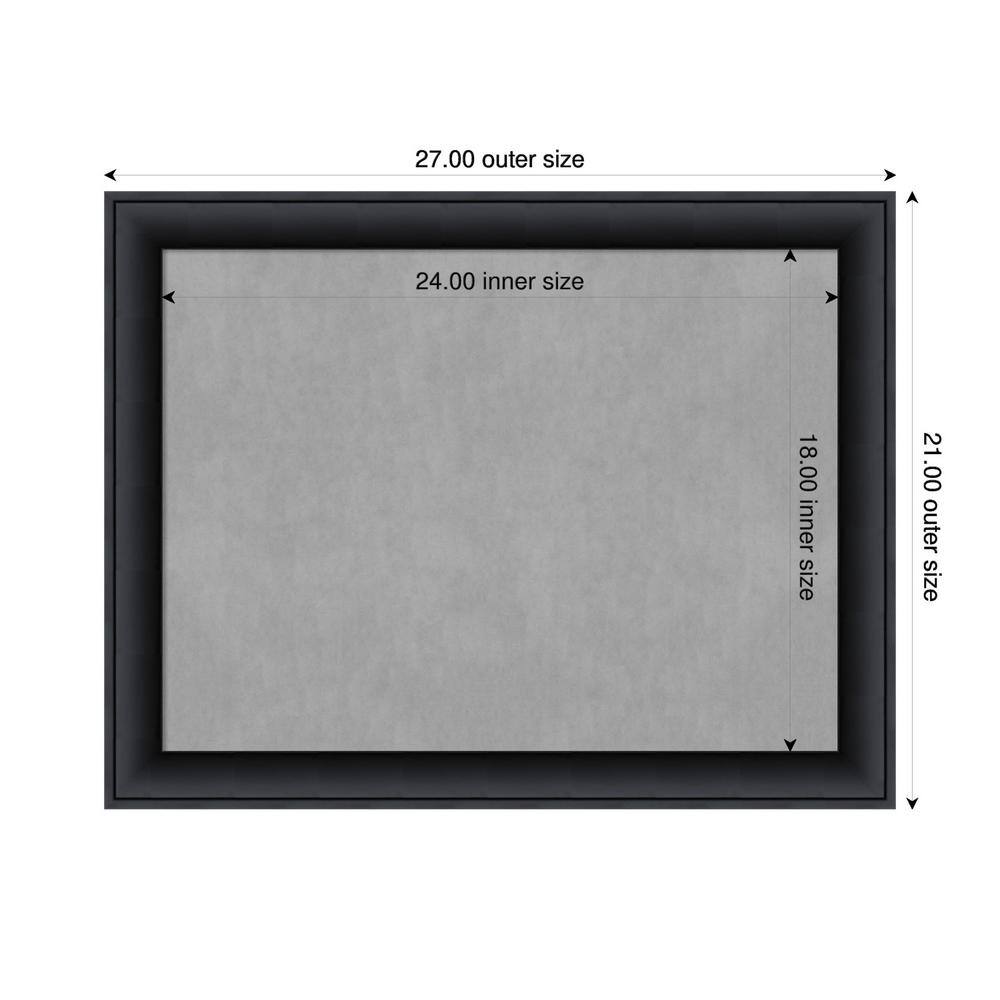 Grey and Black Wood Framed Magnetic Memo Board 24x18