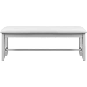 Kendal White Faux Leather Dining Bench
