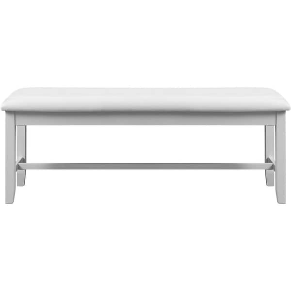 Camden Isle Kendal White Faux Leather Dining Bench