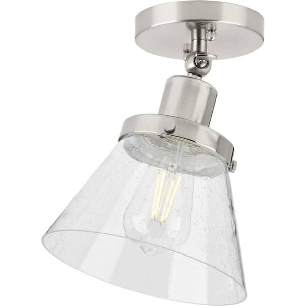 Progress Lighting Hinton 1-Light Brushed Nickel Seeded Glass