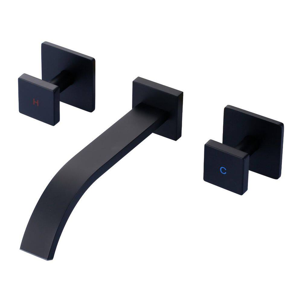 Solid Brass Double Handle Wall Mounted Waterfall Bathroom Faucet in Oil Rubbed Bronze price history on PriceWatchPro