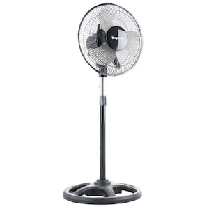 Mighty Mite 10 in. 3-Speed High Velocity Standing Fan in Black
