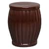 Emissary 22.5 in Fluted Brown Ceramic Garden Stool 12668BR - The Home Depot