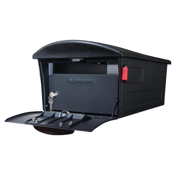 Mailsafe Large, Plastic, Locking, Post Mount Mailbox, Black Mailsafe Large, Plastic, Locking, Post Mount Mailbox, Black