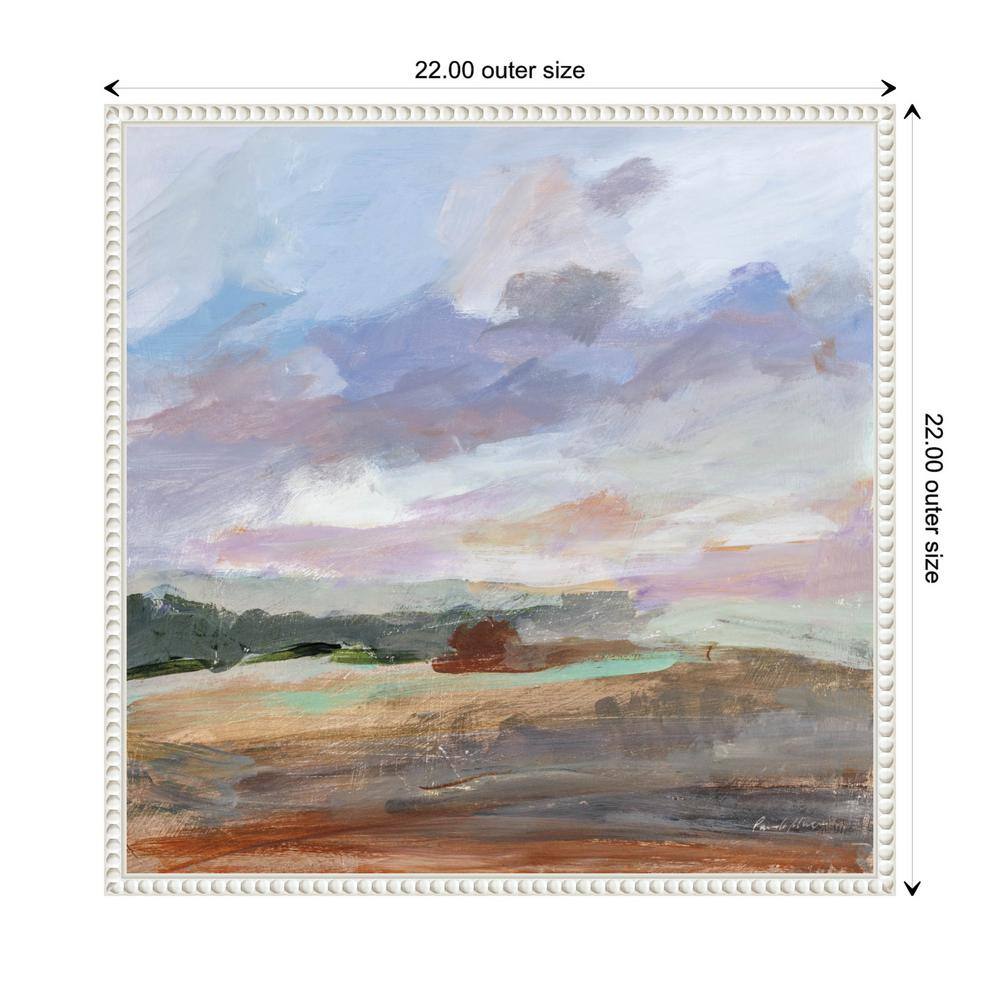 Seashore Without End Abstract Canvas Art with White Floater Frame