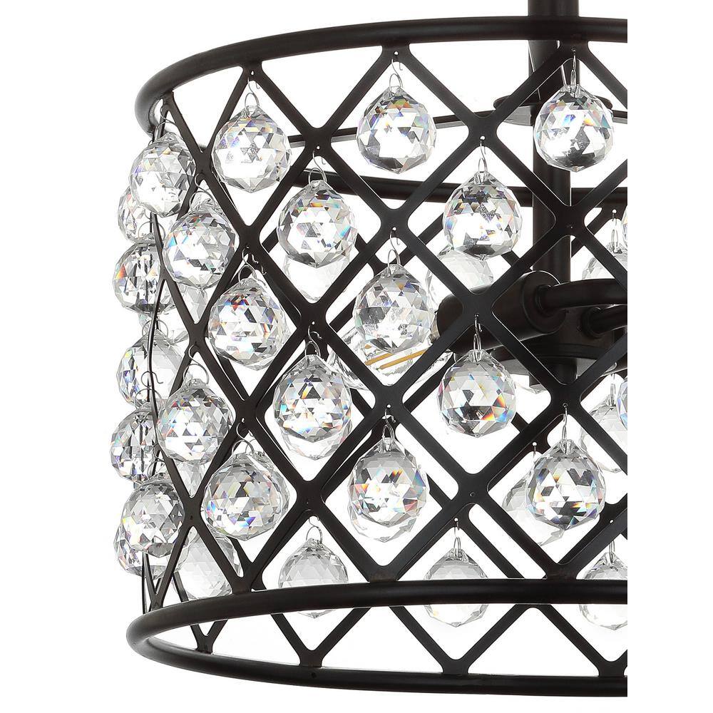 Gabrielle 14.5" Oil Rubbed Bronze Crystal LED Semi-Flush Pendant