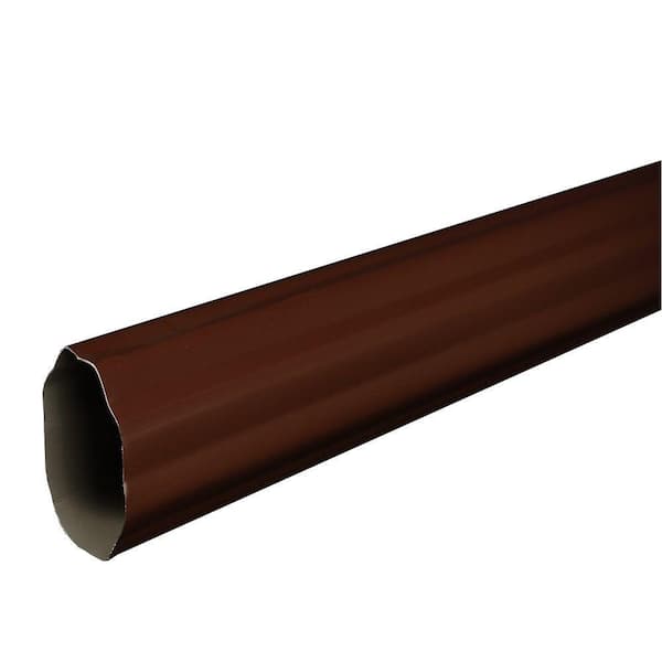 Amerimax Home Products 3 in. x 10 ft. Royal Brown Steel Corrugated Round Downspout