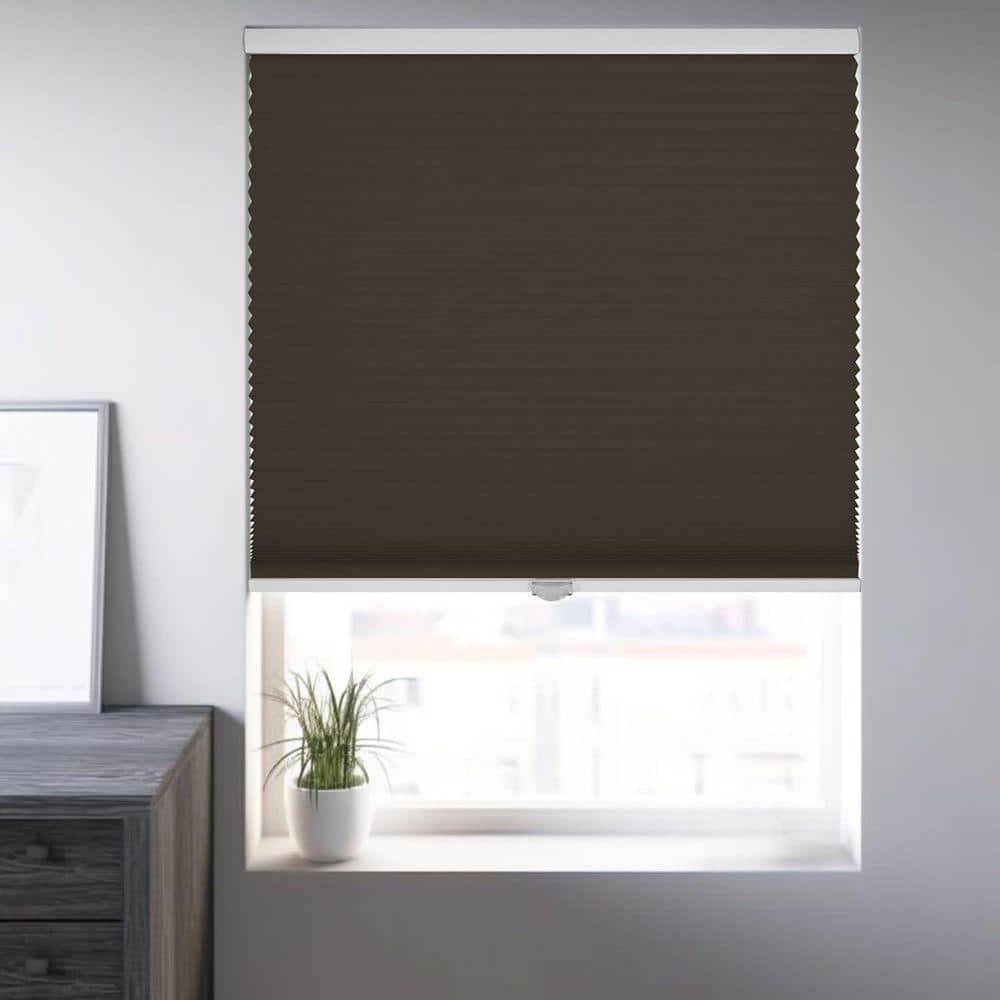 Chicology Cut-to-Width Brown Cordless Blackout Privacy Polyester ...