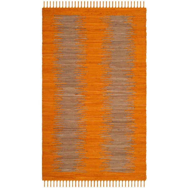 SAFAVIEH Montauk Orange Doormat 3 ft. x 5 ft. Solid Area Rug