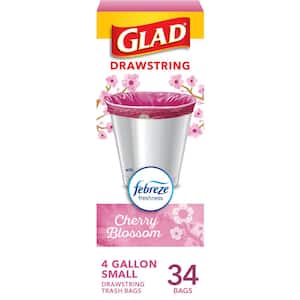 4 Gal. Cherry Blossom Drawstring OS Trash Bags (34-Count)