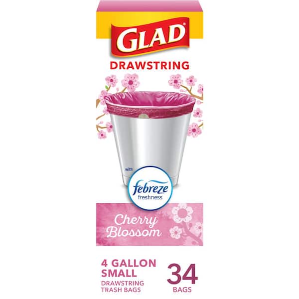 Glad 4 Gal. Cherry Blossom Drawstring OS Trash Bags (34-Count) 1258779274 -  The Home Depot