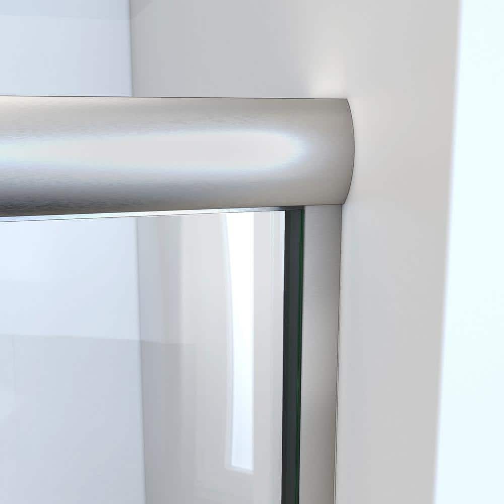 Alliance Pro HV 60" x 76.5" Semi-Frameless Sliding Shower Door in Brushed Nickel