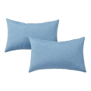 Denim Lumbar Outdoor Throw Pillow (2-Pack)