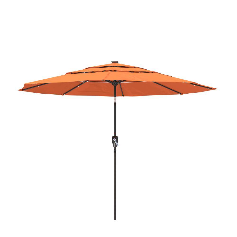 11 ft. Aluminum Triple Top Vented Designed Tilt Outdoor Market Patio Umbrel