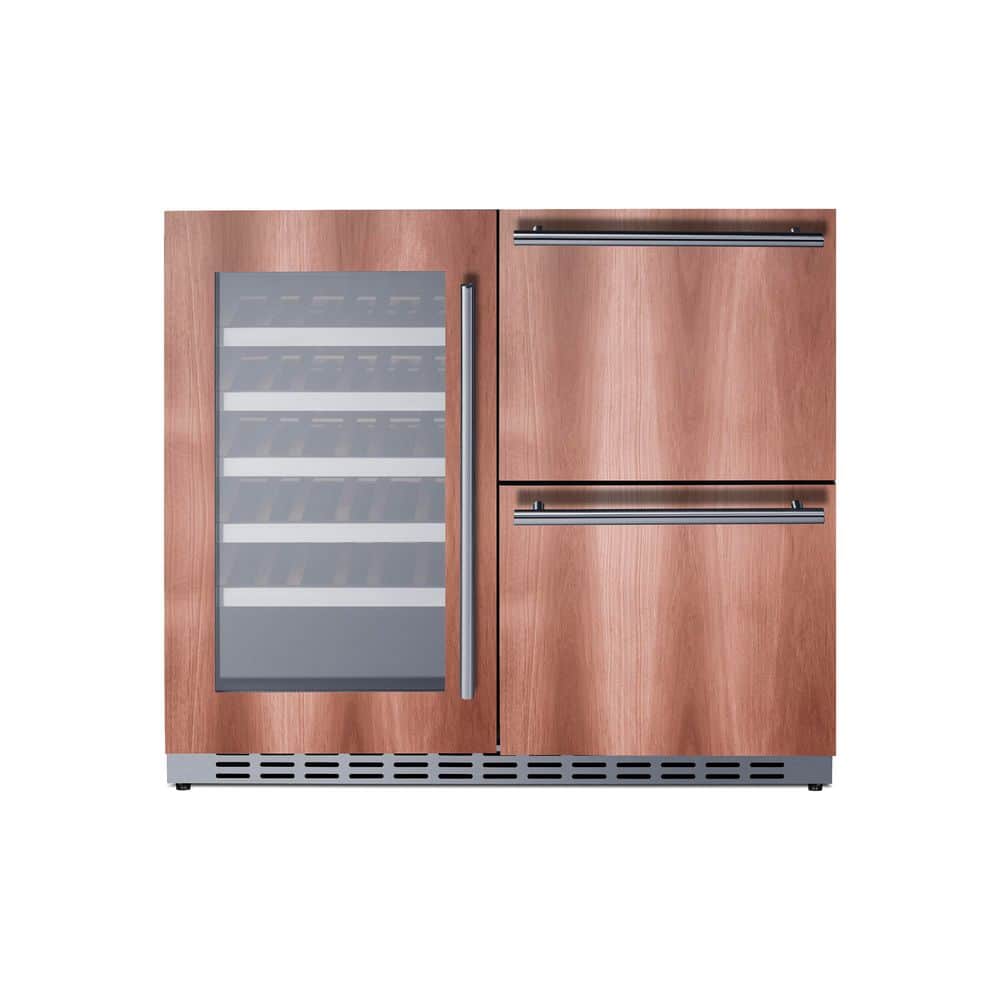 Drawer Combination 36 in. Dual Zone 34 Wine Bottle and 105 Cans Beverage and Wine Cooler in Custom price history on PriceWatchPro