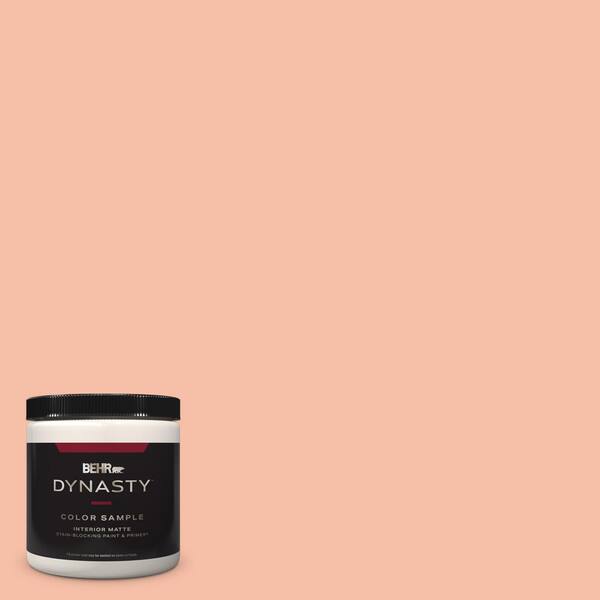 BEHR DYNASTY 8 oz. #HDC-SP14-4 Heirloom Apricot Matte Stain-Blocking Interior/Exterior Paint & Primer Sample