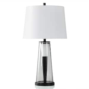 StyleCraft Galey 30 in. Sage Green Table Lamp with White Rayon 