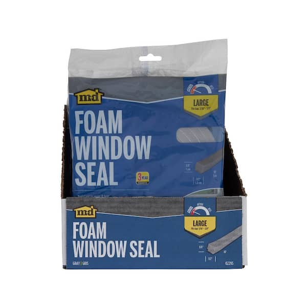 M-D Building Products 3/8 in. x 1/2 in. x 10 ft. Gray Foam Window Seal for  Large Gaps 02295 - The Home Depot