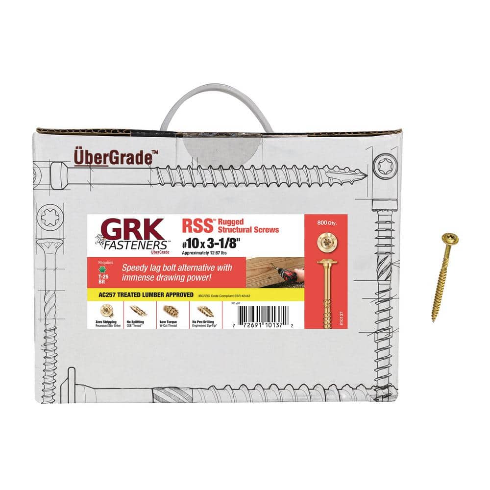 GRK Fasteners 10 x 31/8 in. Star Drive Low Profile Washer Head RSS