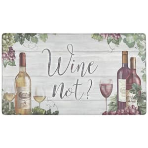 Cozy Living Wine Not Grey 17.5 in. x 30 in. Anti Fatigue Kitchen Mat