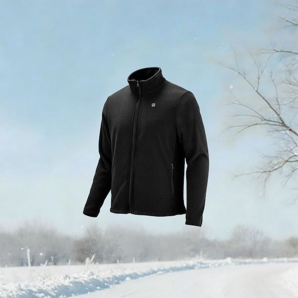 Heated Fleece Jacket for Men, Heated Sweatshirt with 7. 4V 16000mAh Rechargeable Power Bank Pack, 6 Zones, 2025 update