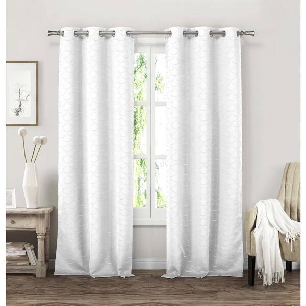 Duck River White Thermal Grommet Blackout Curtain - 37 in. W x 84 in. L