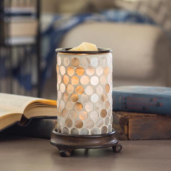 Candle Warmers Etc 8.8 in. Pearl Glass Illumination Fragrance Warmer