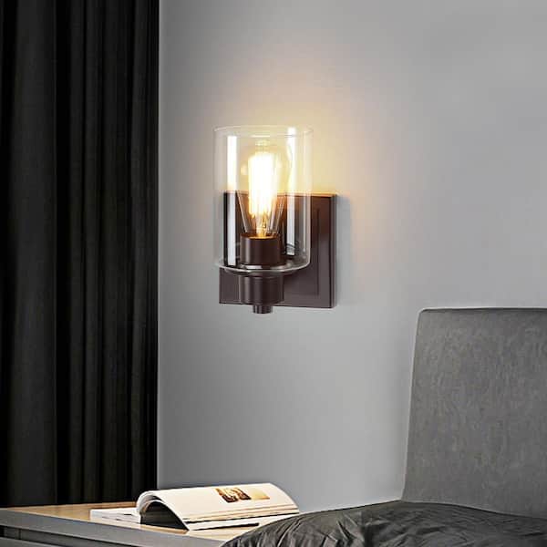 5.9 in. Clear Glass Cylindrical Wall Shade Pendant Shade with 1.65 in. Lip Fitter