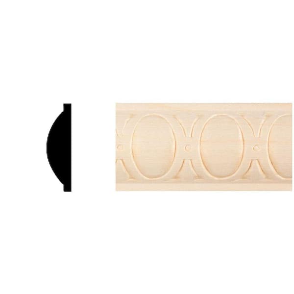 HOUSE OF FARA 3/8 in. x 1-5/16 in. x 8 ft. Hardwood Oval and Dart Moulding