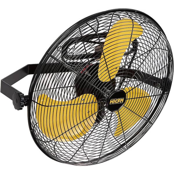 Edendirect 3 Speed, 120 Degree Oscillating Wall Mount Fan, 5000 CFM, Rotary Switch