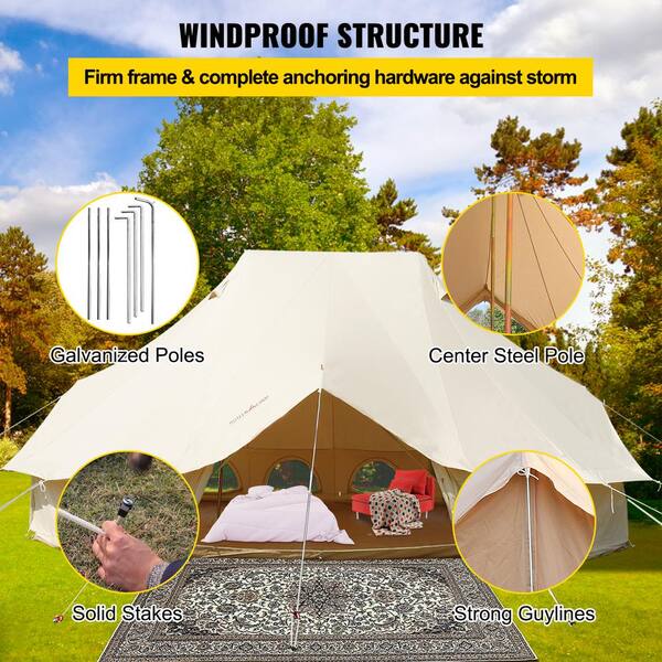 SKYSHALO 6 m Bell Tent 19.7 ft. x 13.1 ft. x 9.8 ft. Yurt