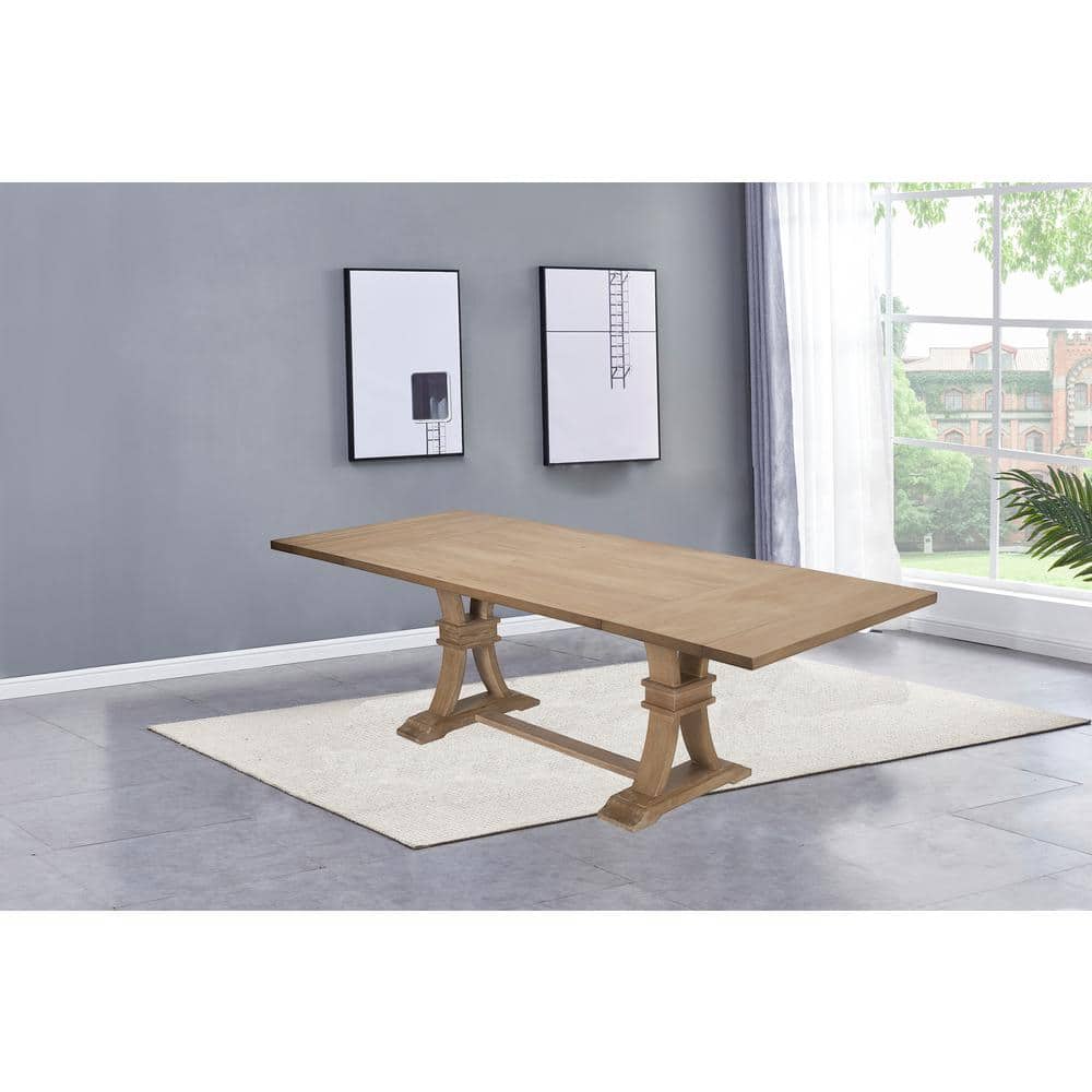 Rustic Natural Reclaimed Wood Extendable Dining Table