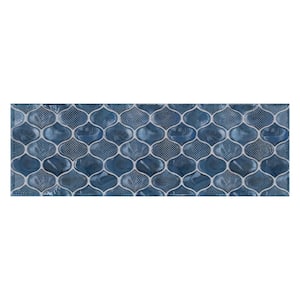 June Blue Listello 6 in. x 18 in. Textured Decorative Ceramic Wall Tile (21/case)
