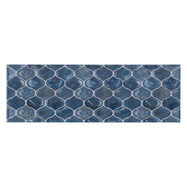 KANTU June Blue Listello 6 in. x 18 in. Textured Decorative Ceramic Wall Tile (21/case)