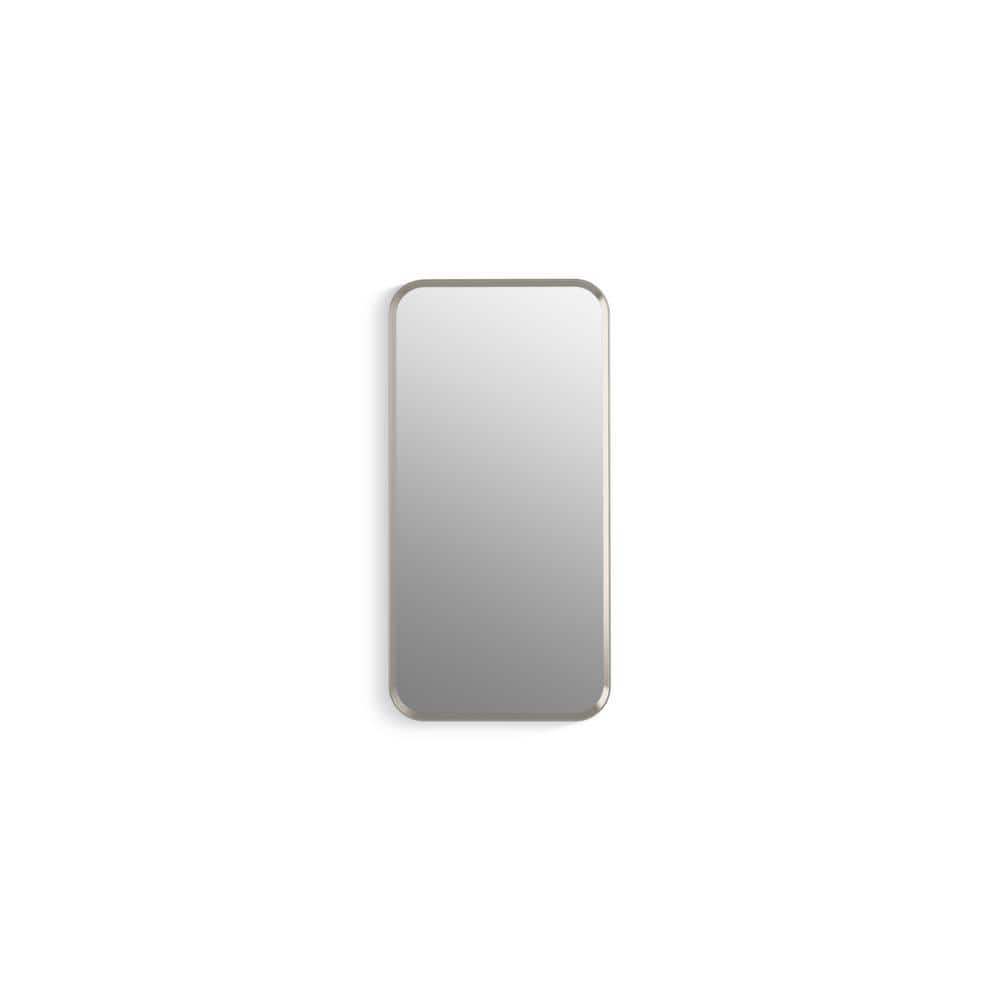 Verdera Brushed Nickel Rectangular Framed Medicine Cabinet with Mirror