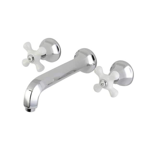 Metropolitan 2-Handle Bathroom Wall Mounted Faucet in Polished Chrome